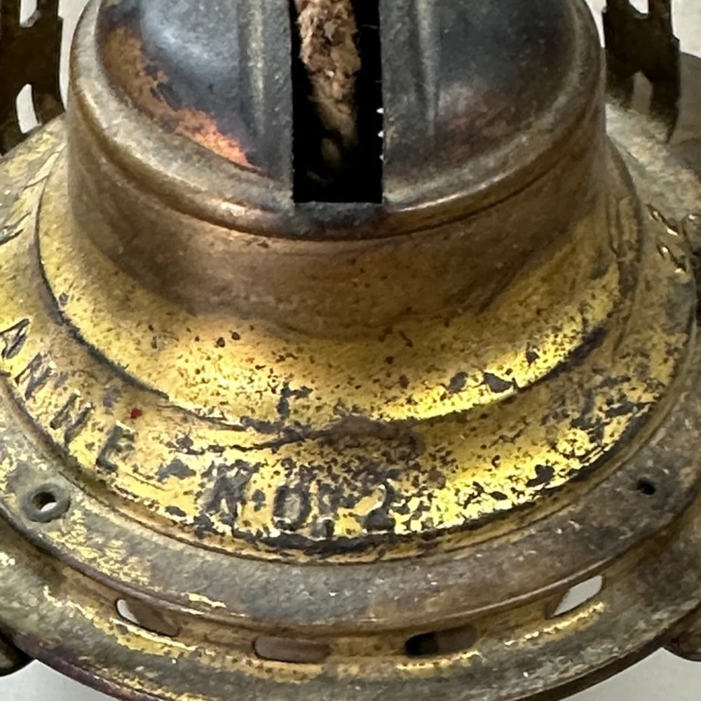 Vintage Glass Lantern with Gold Accents
